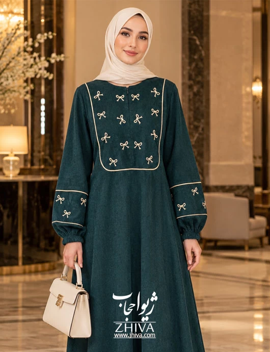 عبا مخمل کبریتی پاپیون سبز كد محصول 1000707